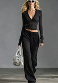 District Men's V-Neck Polka-Dot Tracksuit