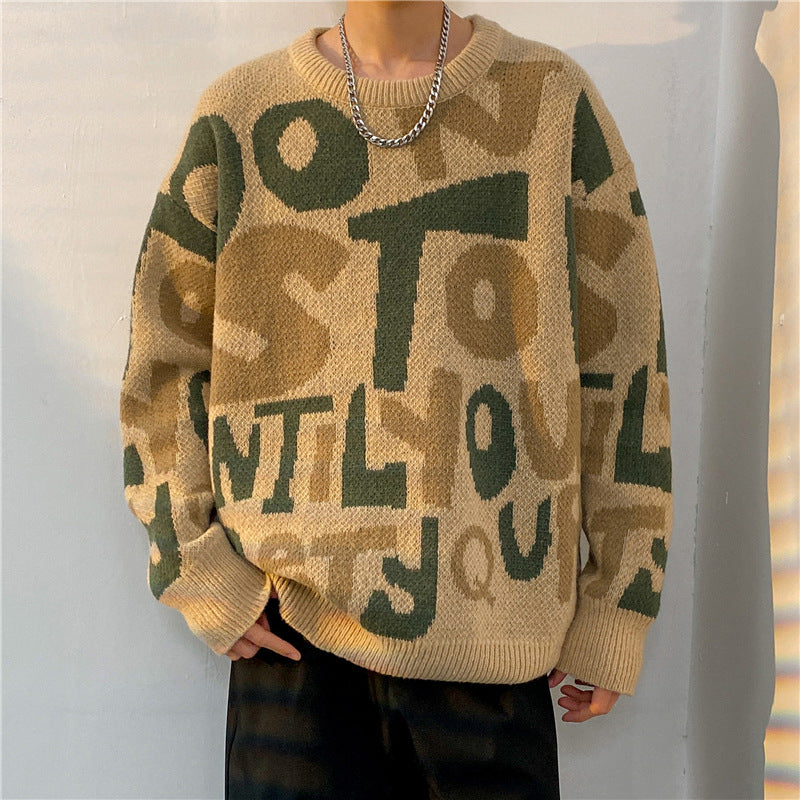 Atlas Men's Crew-Neck Contrast Sweater