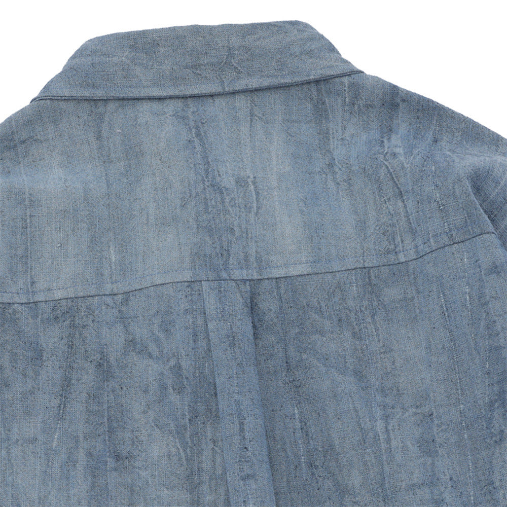 Metro Men's Linen Cotton Embroidered Shirt