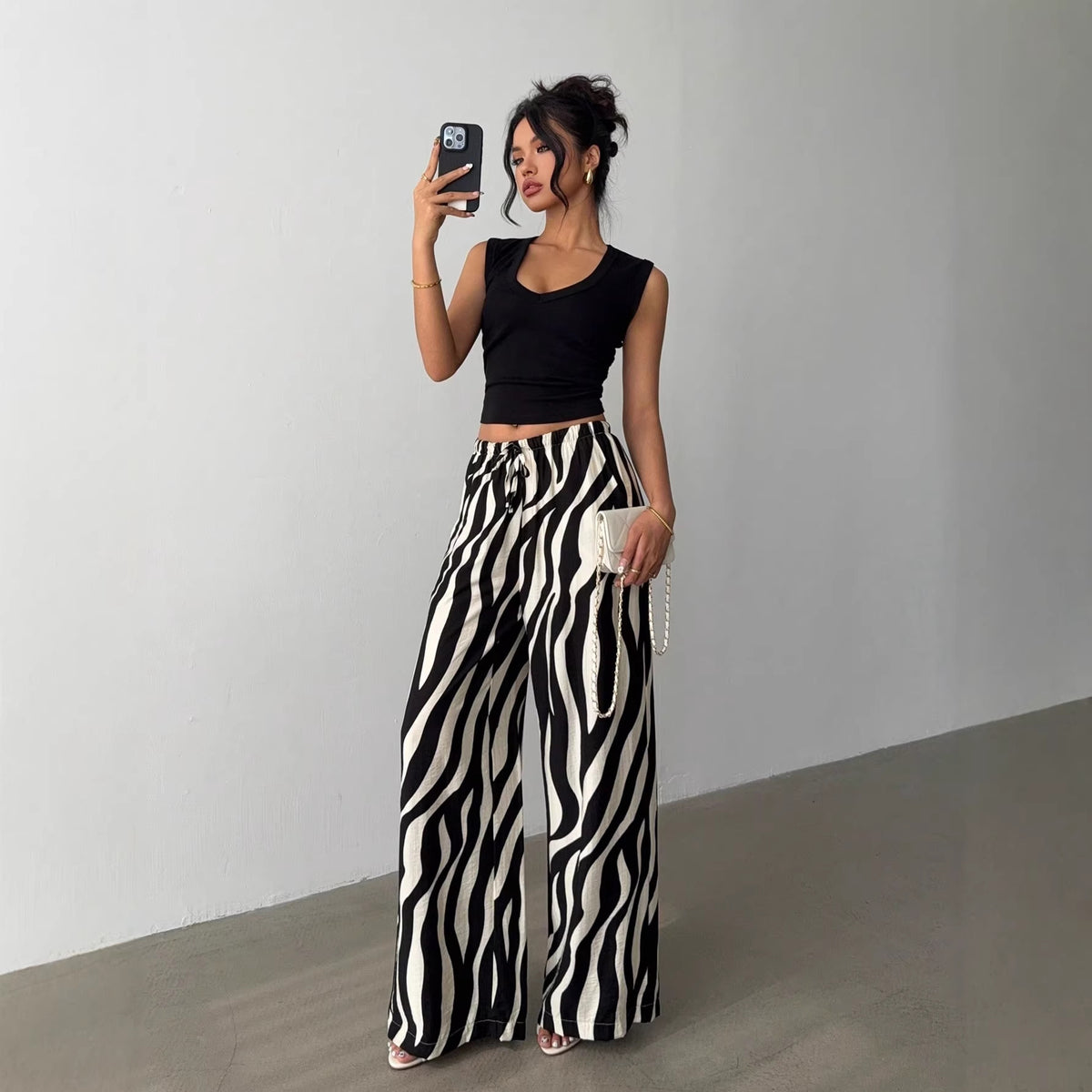 Flow Printed Wide-Leg Trousers