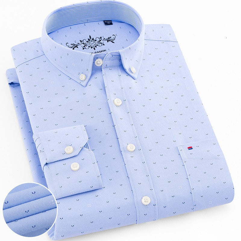 Metro Men's Cotton Long-Sleeve Solid Shirt