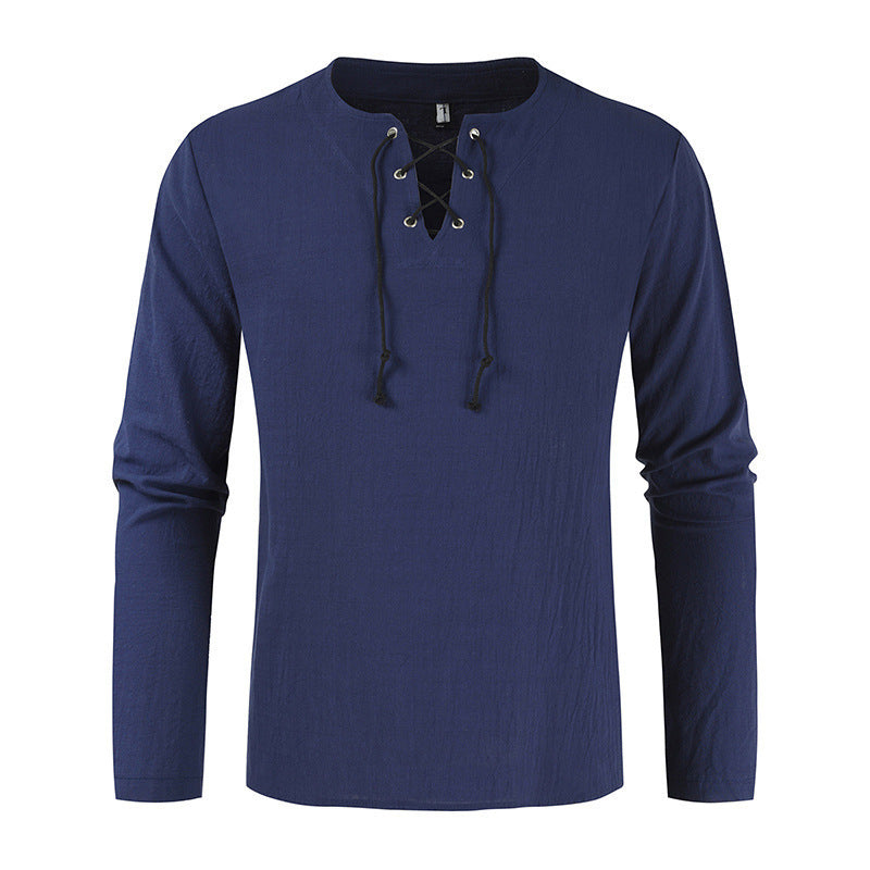 Metro Men's Linen Cotton Lace Shirt