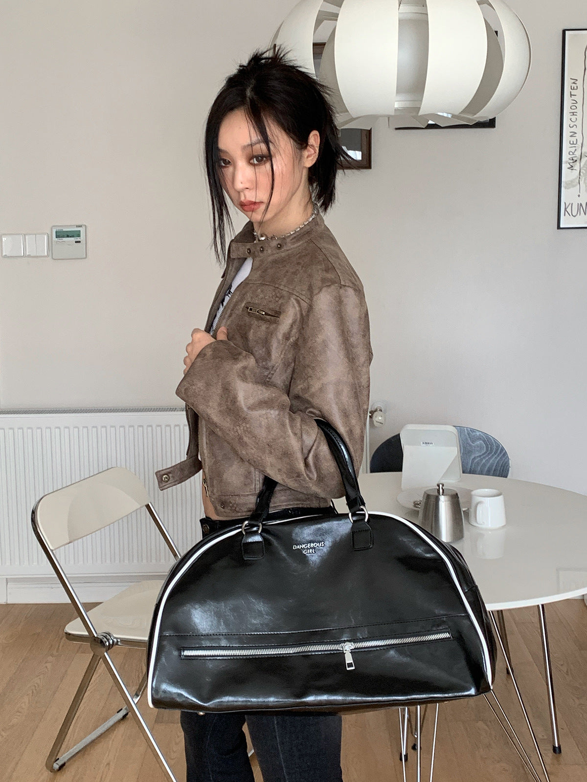 Halo Short Leather Jacket