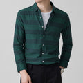 Metro Men's Linen Long-Sleeve Striped Shirt