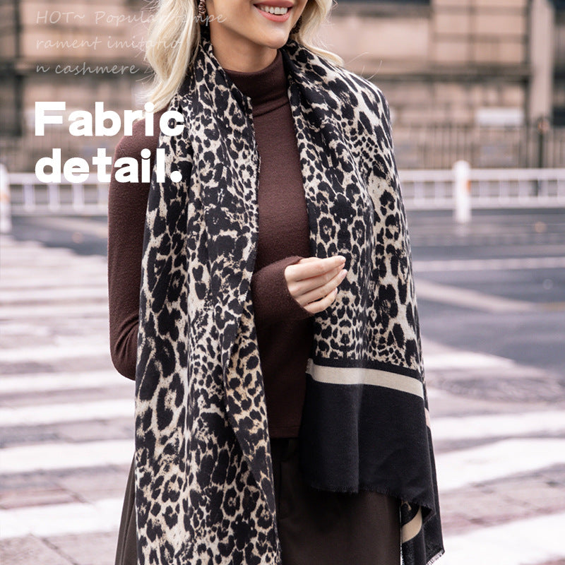 Ember Cashmere Leopard Printed Scarf