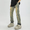 Indigo Men's Ripped Straight Jeans
