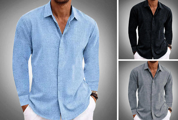 Archive Men's Linen Cotton Long-Sleeve T-Shirt
