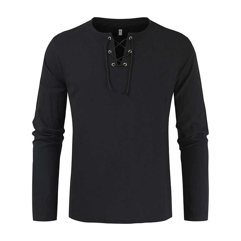 Metro Men's Linen Cotton Lace Shirt