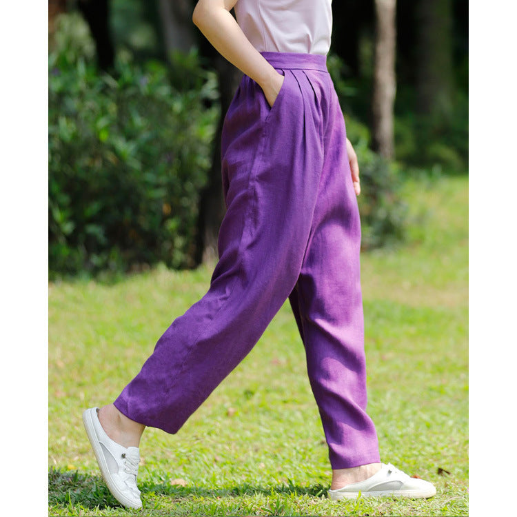 Flow Linen Slim Wide-Leg Trousers