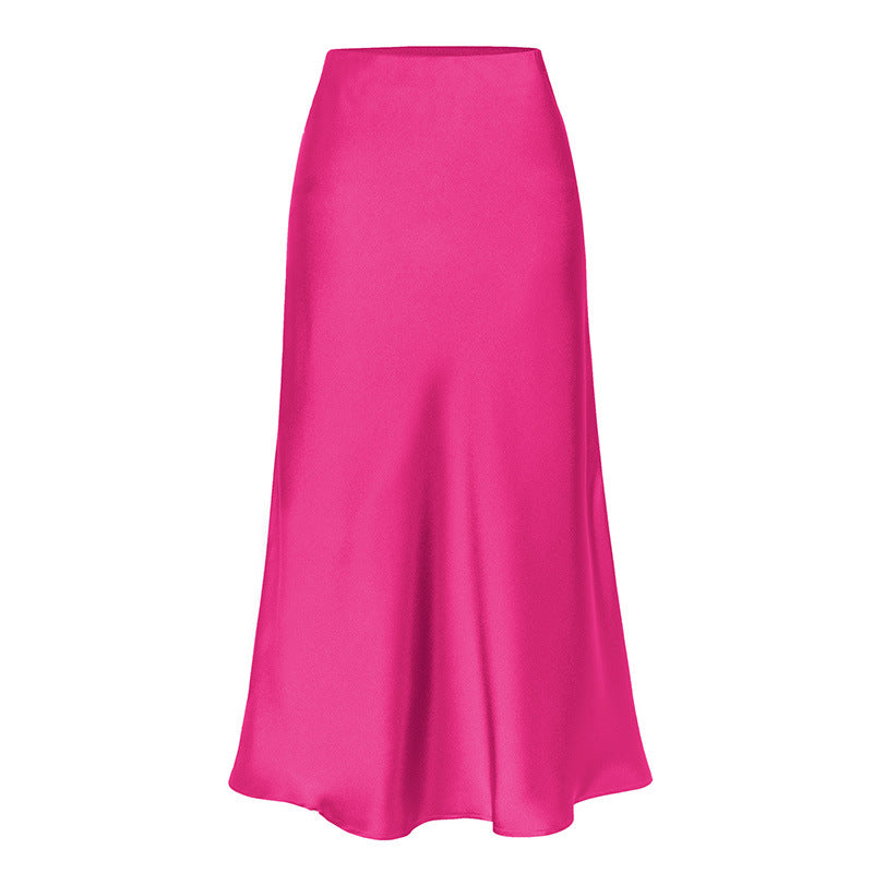 Sway Satin Silky Acetate Midi Skirt