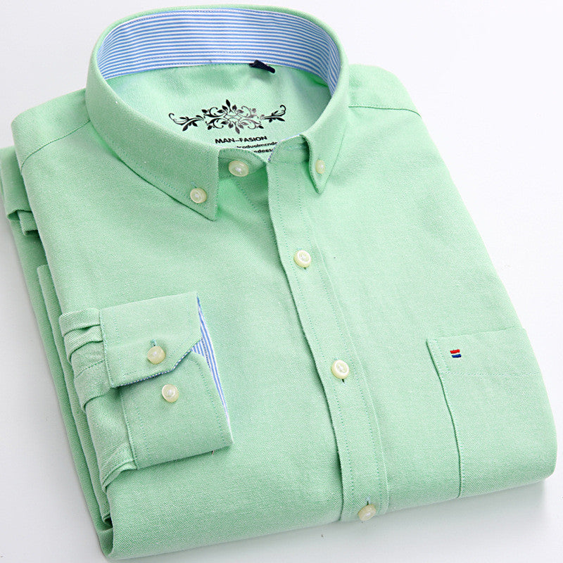 Metro Men's Cotton Long-Sleeve Solid Shirt