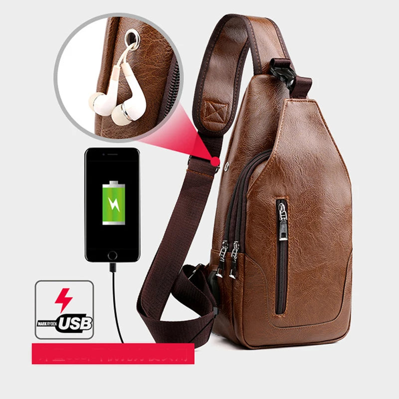 Carry Men's Leather Vintage Messenger Bag