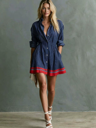 Nova Striped Shirt Dress