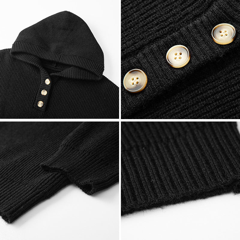 Atlas Men's Relaxed Hooded Button Sweater