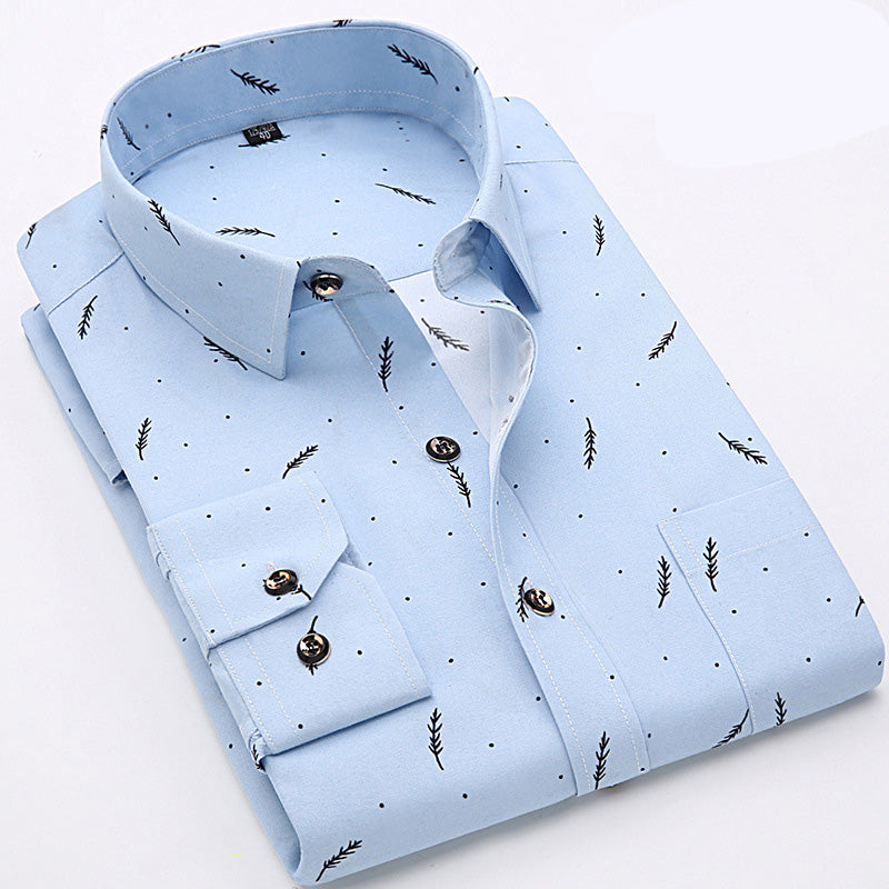 Metro Men's Cotton Slim Long-Sleeve Shirt