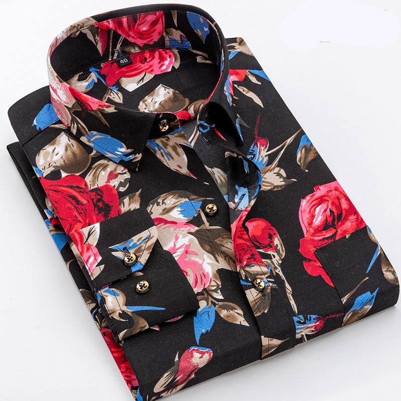 Metro Men's Cotton Slim Long-Sleeve Shirt