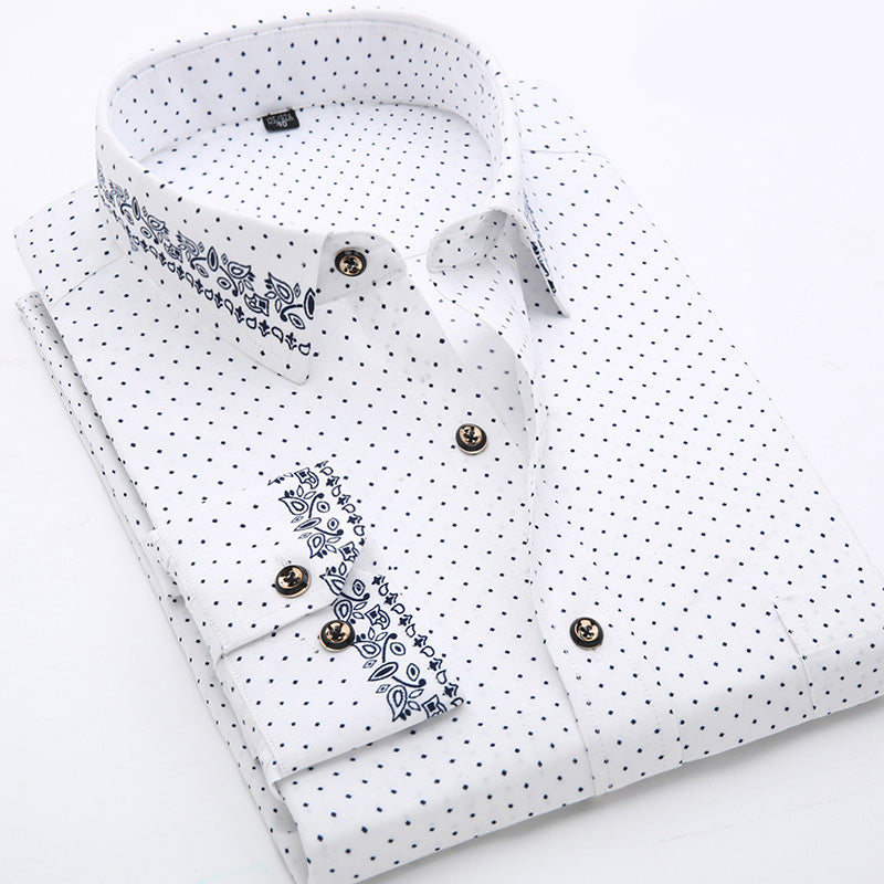 Metro Men's Cotton Slim Long-Sleeve Shirt