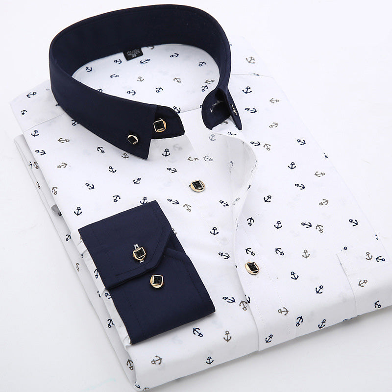 Metro Men's Cotton Slim Long-Sleeve Shirt