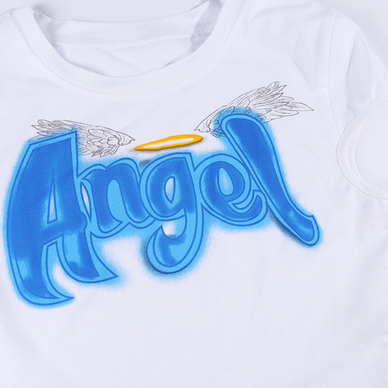 Aurelia Short-Sleeve Letter-Print Blouse