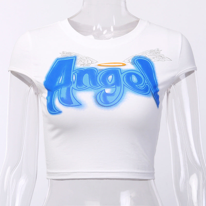 Aurelia Short-Sleeve Letter-Print Blouse