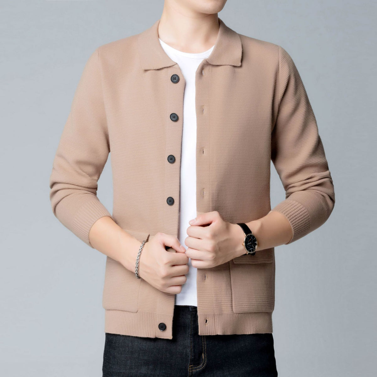 Atlas Men's Lapel Pocket Cardigan