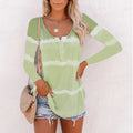 Aurelia Long-Sleeve Button Tie-Dye T-Shirt