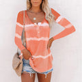 Aurelia Long-Sleeve Button Tie-Dye T-Shirt