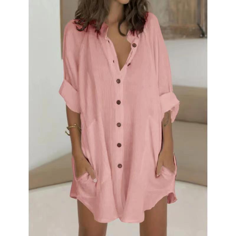 Nova Arden Relaxed Single-Breasted Shirt Dress
