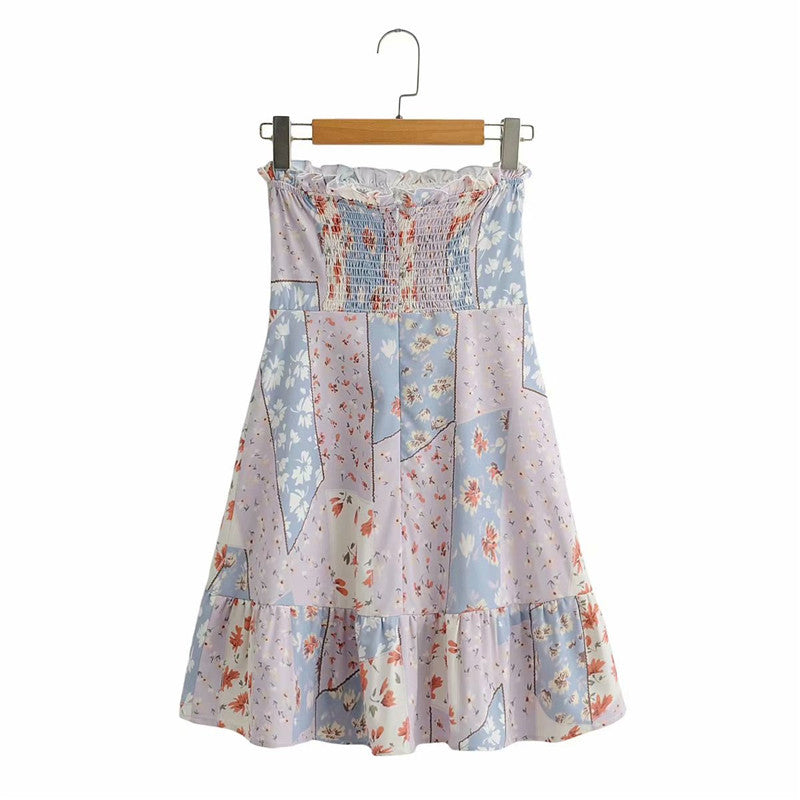 Sway Pleated Ruffled Printed Skirt