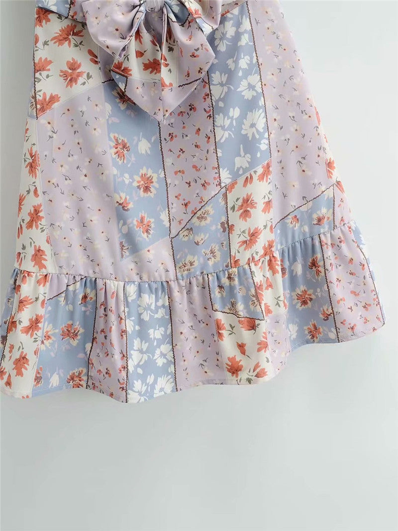 Sway Pleated Ruffled Printed Skirt