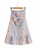 Sway Pleated Ruffled Printed Skirt