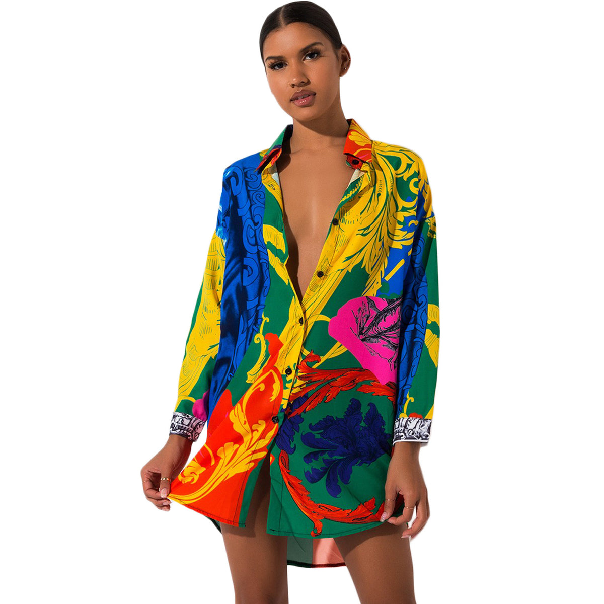 Nova Relaxed Long-Sleeve Shirt Dress