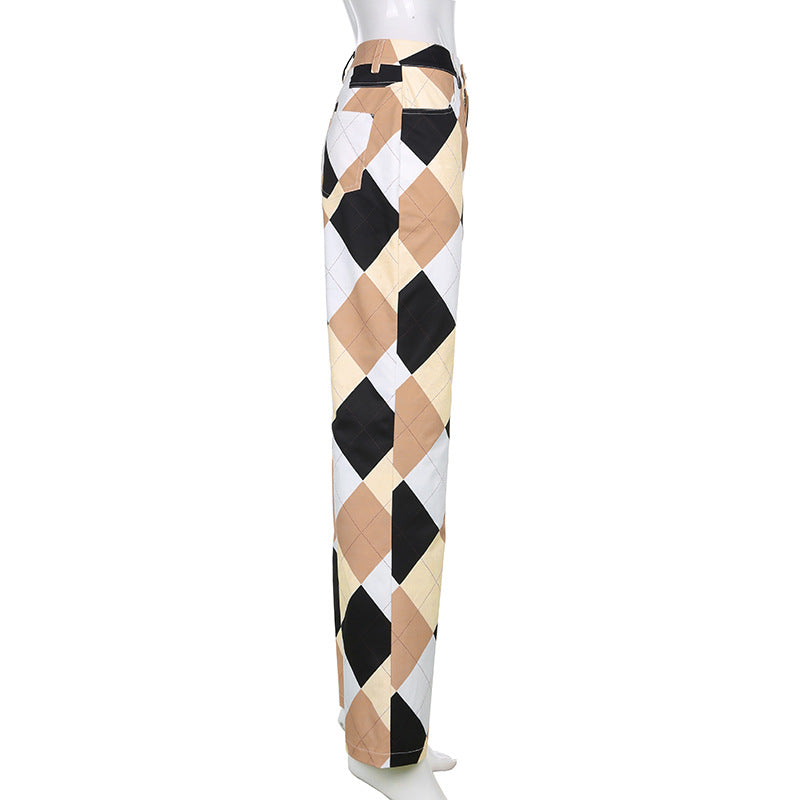 Rover Plaid Colour-Block Vintage Cargo Pants
