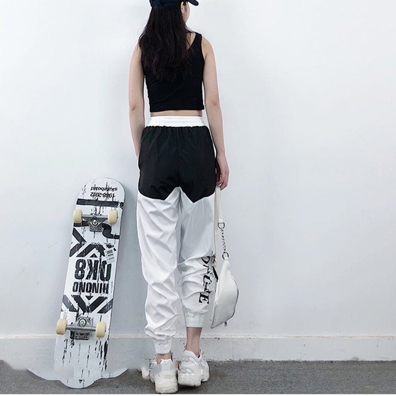 Rover Arden Relaxed High-Waist Letter-Print Cargo Pants