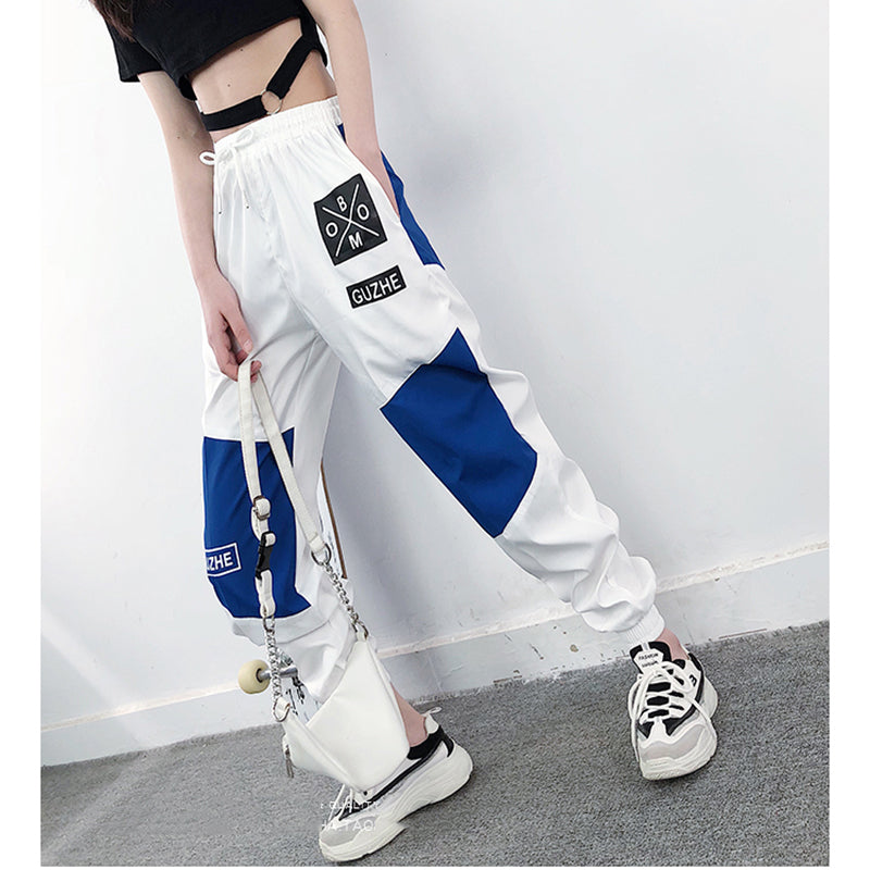Rover Arden Relaxed High-Waist Letter-Print Cargo Pants