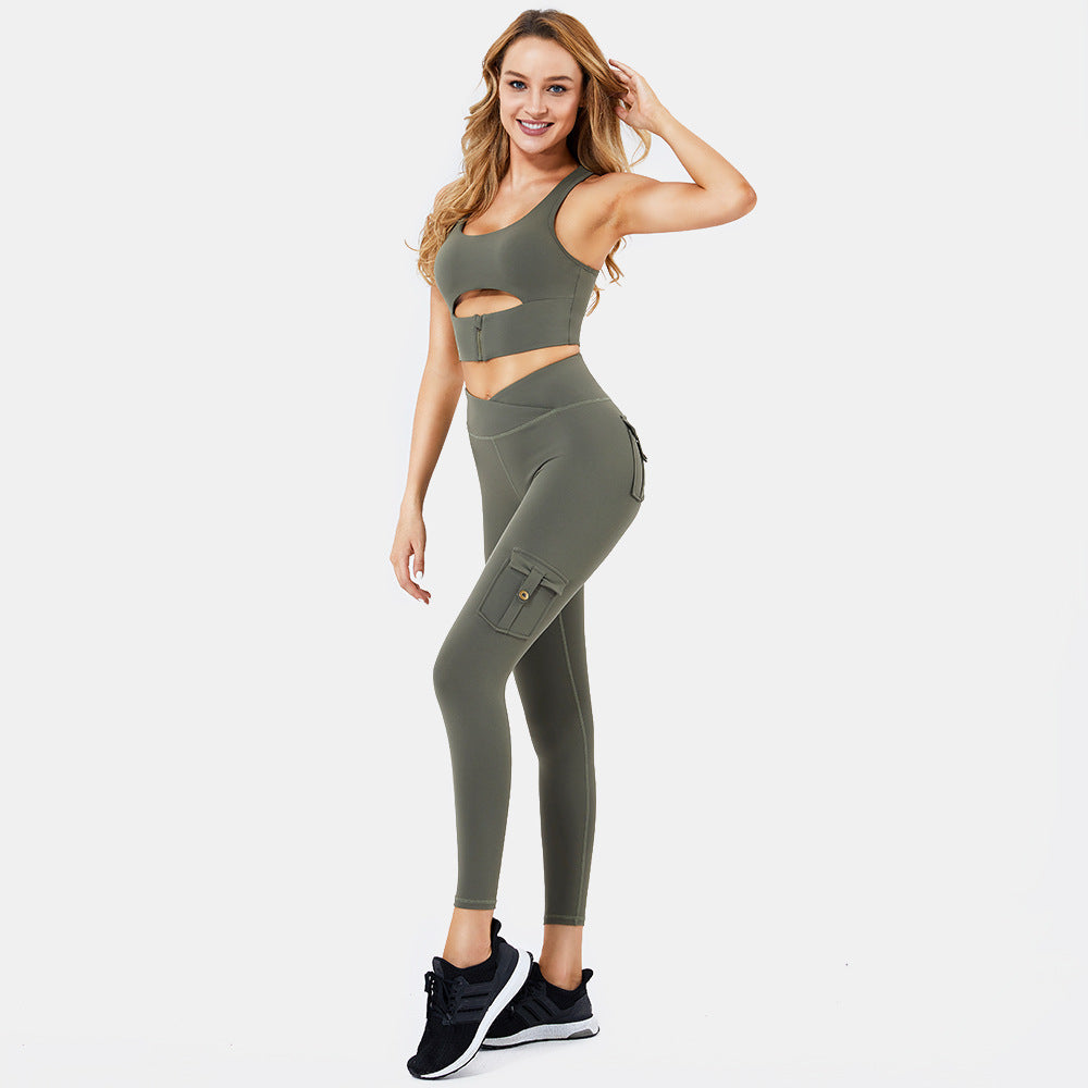 SculptForm Padded High-Waist Zip Yoga Set