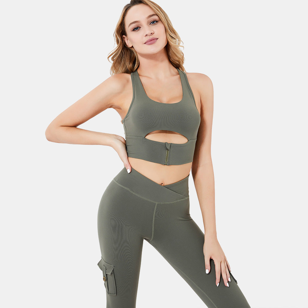 SculptForm Padded High-Waist Zip Yoga Set