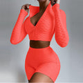 Sera Zip Stand-Collar Shorts