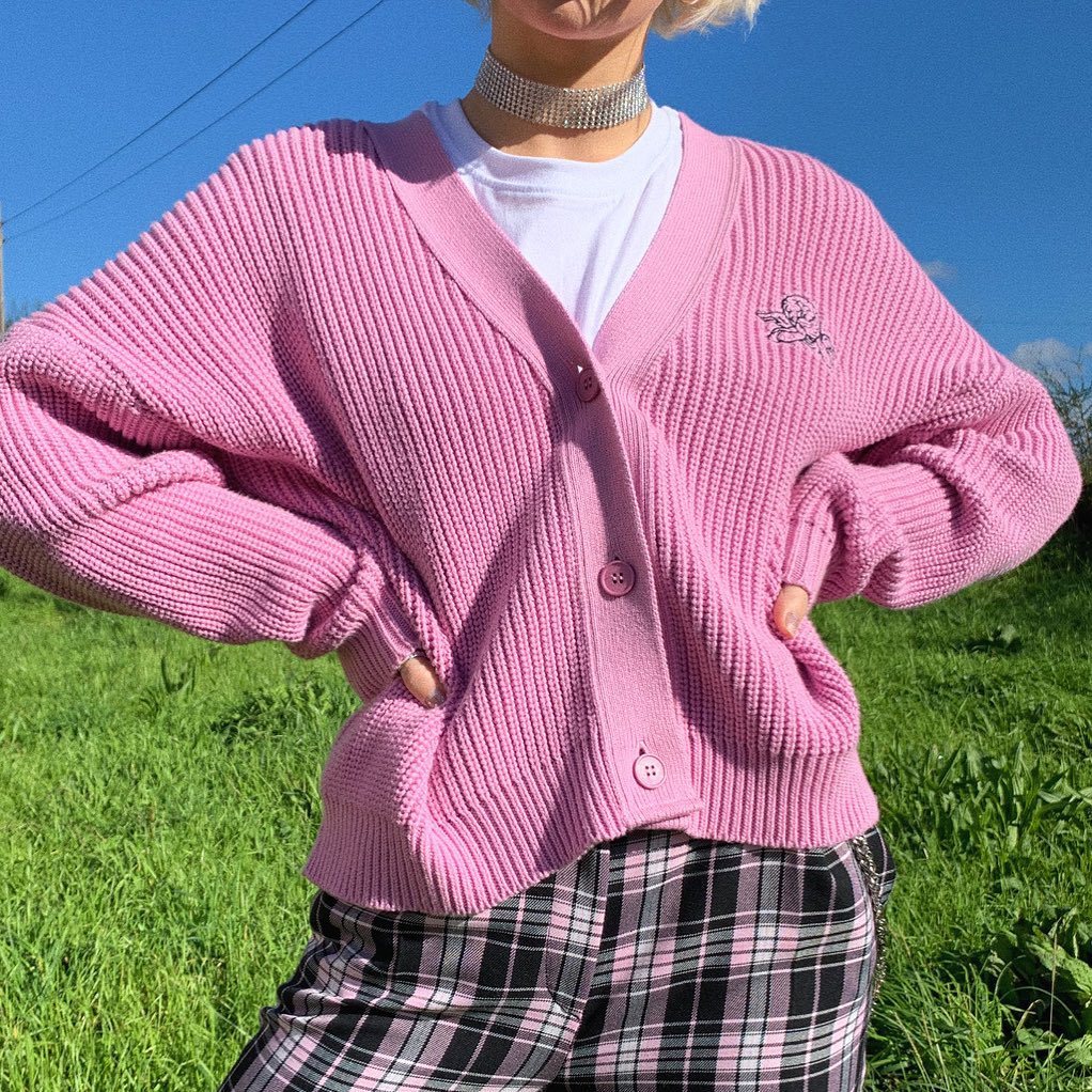 Hearth Relaxed Button Embroidered Sweater