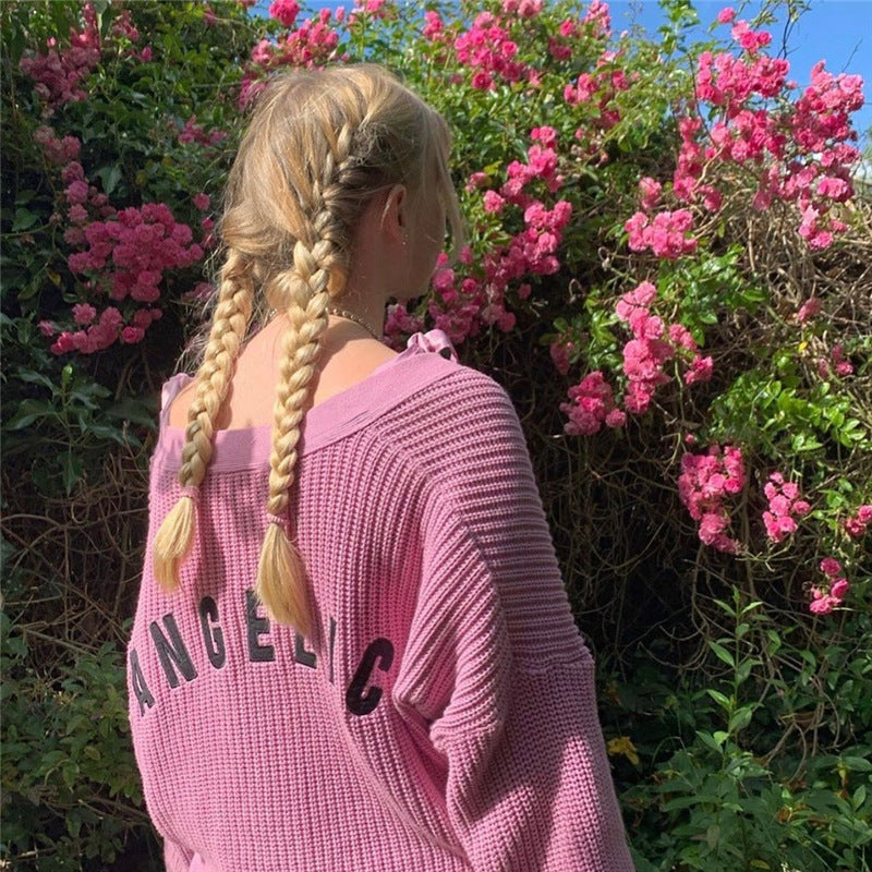 Hearth Relaxed Button Embroidered Sweater