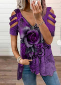 Aurelia V-Neck Printed T-Shirt