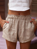 Flow Linen Cotton Solid Shorts