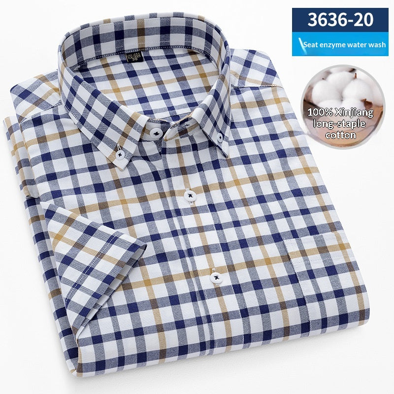 Metro Men's Cotton Short-Sleeve Oxford Shirt