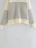 Atlas Men's Zip-Up Striped Turtleneck Sweater