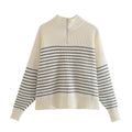 Atlas Men's Zip-Up Striped Turtleneck Sweater