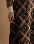 Nova Wool Midi Plaid Skirt
