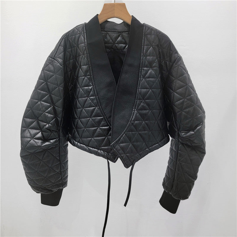 Halo Leather Quilted Biker Jacket