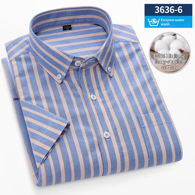 Metro Men's Cotton Short-Sleeve Oxford Shirt