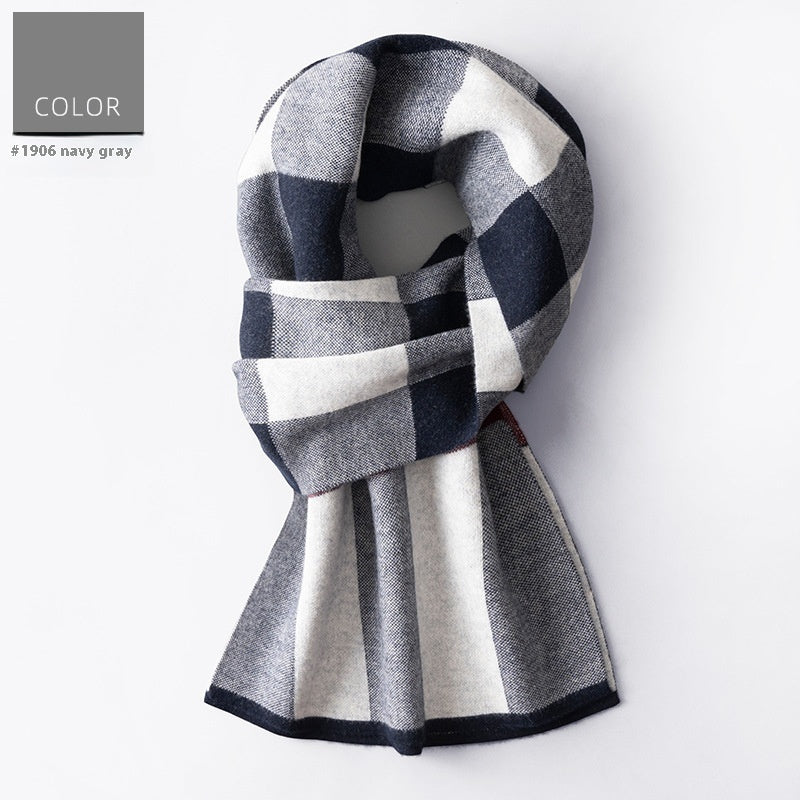 Ember Men's Wool Plaid Scarf