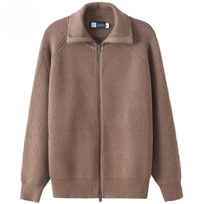 Atlas Men's Zip-Up Turtleneck Cardigan